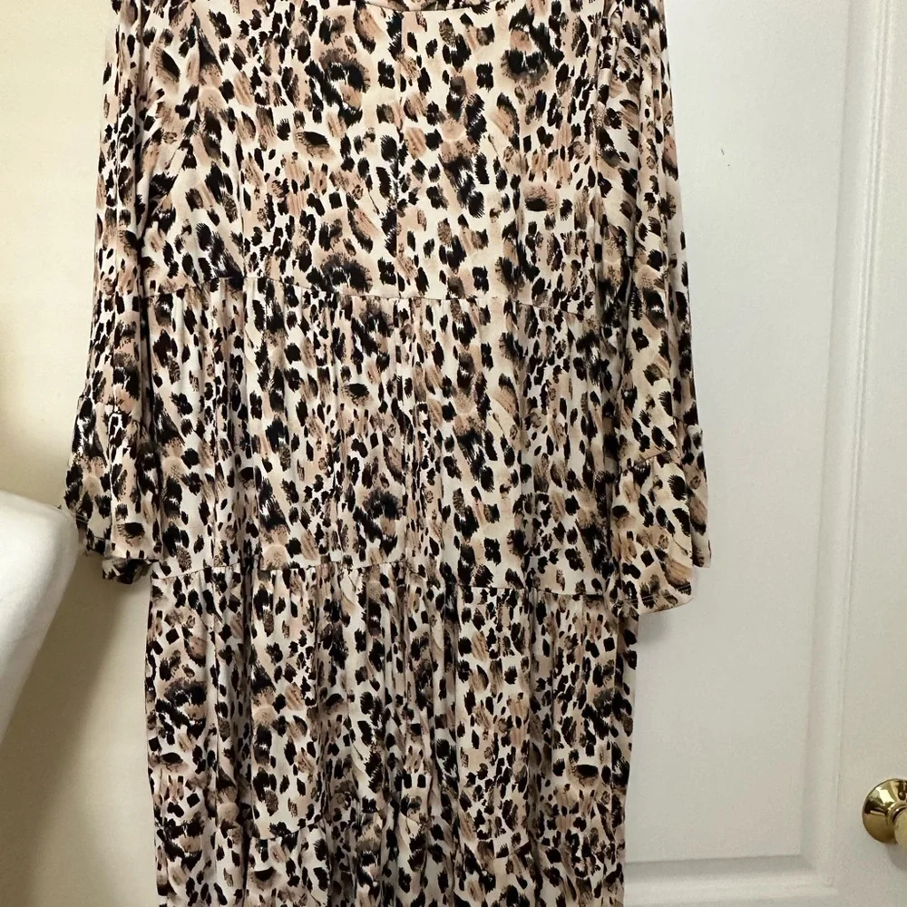 Tiered Animal Print Dress NWOT